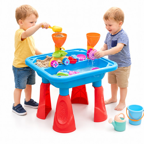 Blue sand and water table - water,